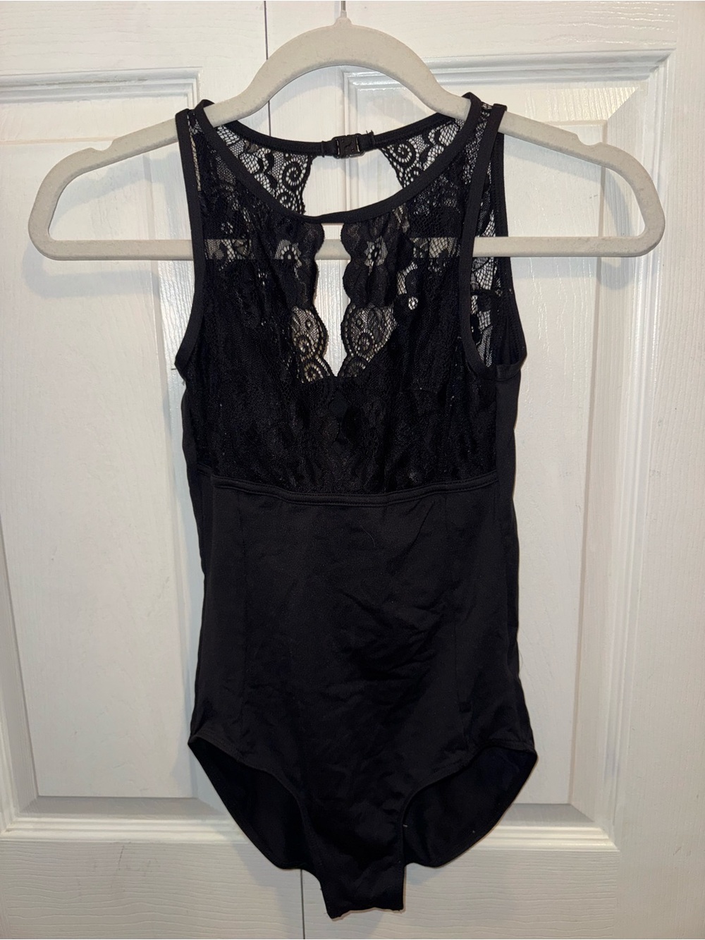 Black Lace-Back Women's Small Leotard